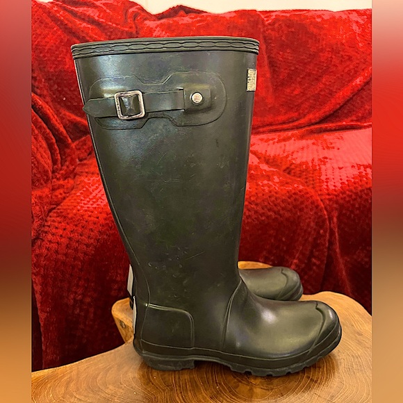 Black Vintage Wellies Hunter Rain Boots - Picture 13 of 15